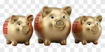 Golden Piggy Banks PNG