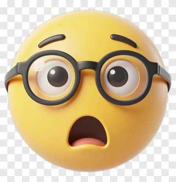 Surprised Emoji With Glasses PNG
