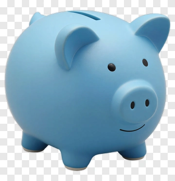 Blue Piggy Bank PNG