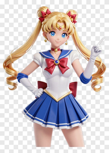 3D Sailor Moon Character Pointing PNG
