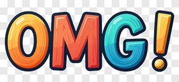 Colorful Omg Text PNG
