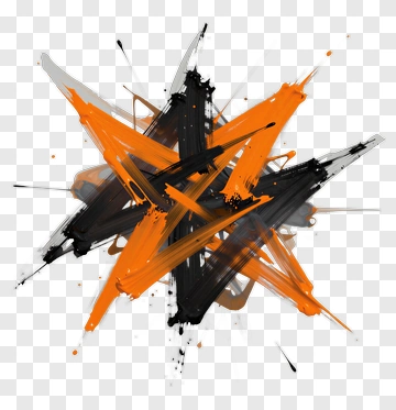 Abstract Black And Orange Paint Splash PNG
