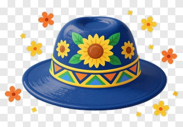Colorful Sunflower Hat PNG