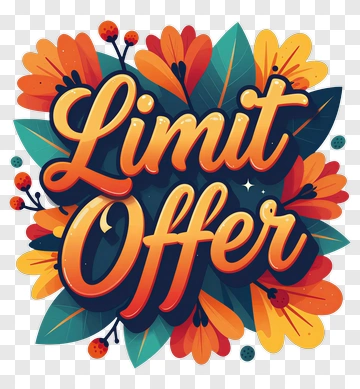 Limit Offer With Colorful Floral Background PNG