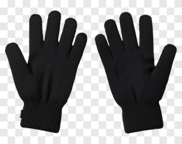 Black Knit Gloves PNG