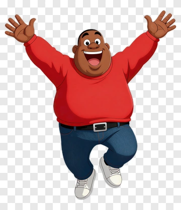 Cartoon Character Smiling And Jumping PNG