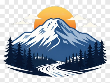 Mountain Landscape With Sunrise PNG