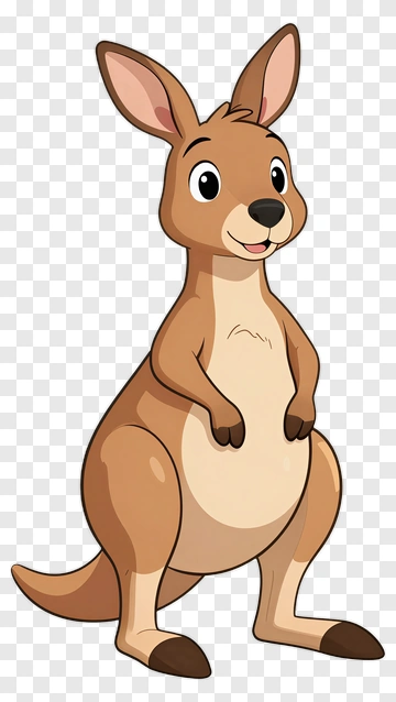 Cartoon Kangaroo Smiling PNG