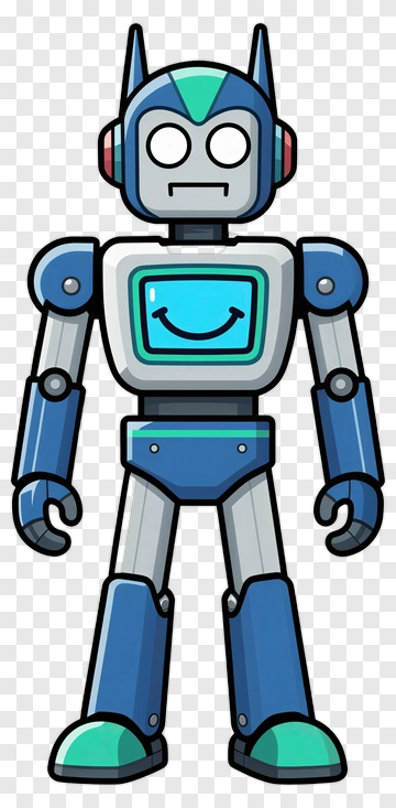 Cartoon Robot With A Smiling Face PNG