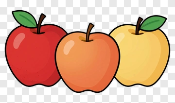 Colorful Cartoon Apples PNG