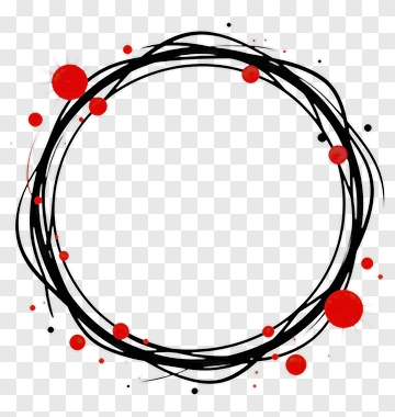 Abstract Circular Frame With Red Dots PNG