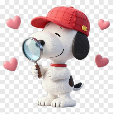 Cartoon Dog Holding A Magnifying Glass PNG