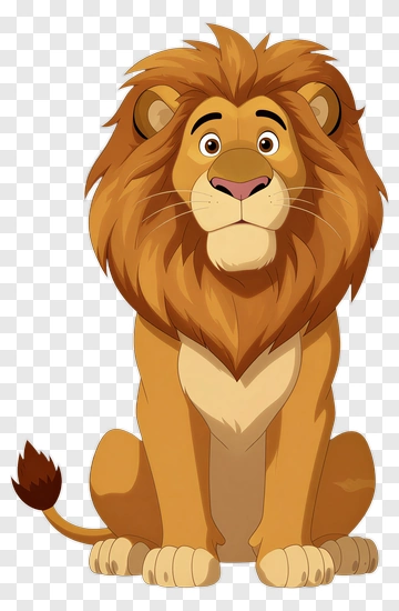 Cartoon Lion Sitting PNG