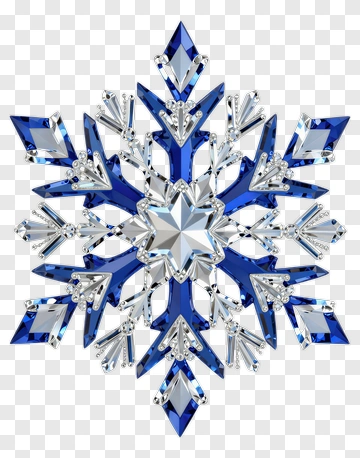 Blue Crystal Snowflake PNG