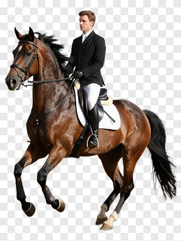 Equestrian Rider On A Galloping Horse PNG