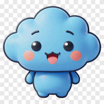 Cartoon Cloud Character PNG