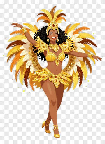 Carnival Dancer In Colorful Costume PNG