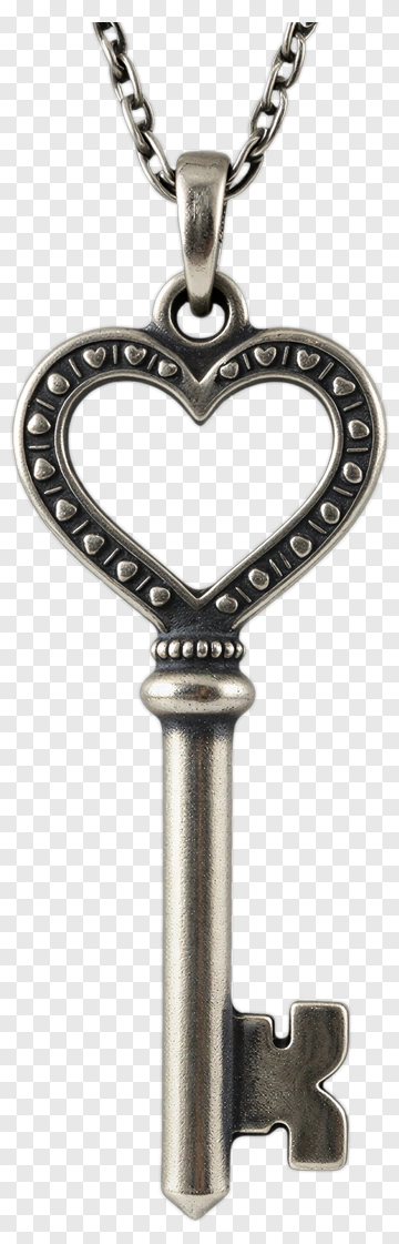 Heart-Shaped Key Pendant PNG