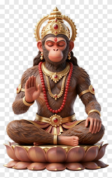 Hindu God Hanuman Sitting In Meditation PNG