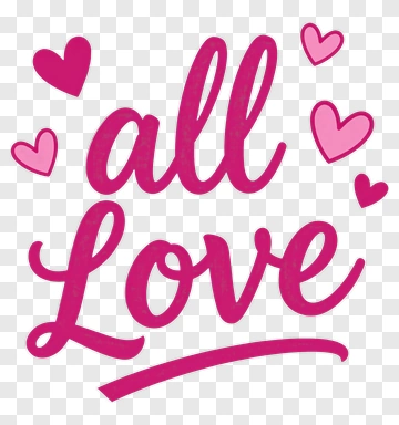 All Love Heart Design PNG