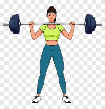 Woman Lifting Weights PNG