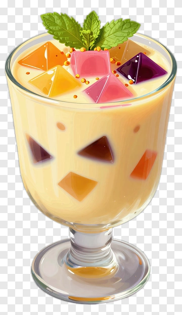 Colorful Dessert Drink With Toppings PNG