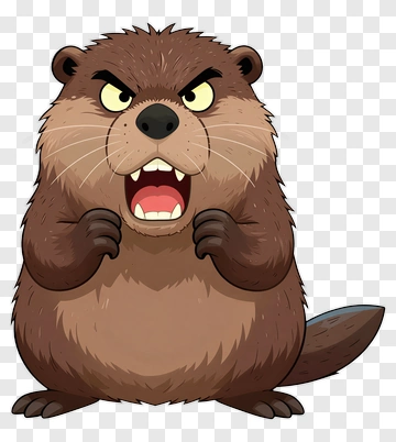 Angry Cartoon Otter PNG