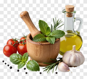 Fresh Ingredients In A Wooden Bowl PNG