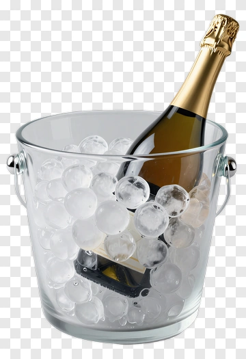 Champagne Bottle In Ice Bucket PNG