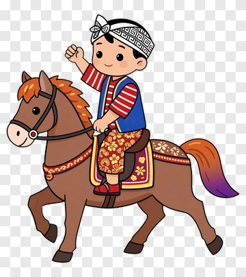 Child Riding A Horse PNG