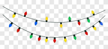Colorful Christmas String Lights PNG