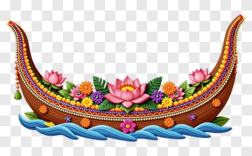Decorative Floral Boat Design PNG