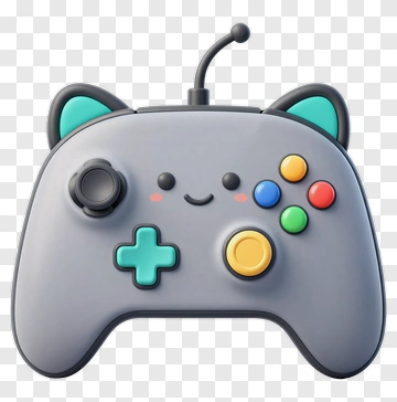 Cute Cat-Themed Game Controller PNG