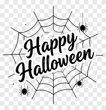 Happy Halloween Spider Web Design PNG