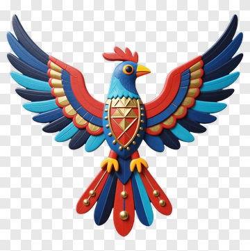 Colorful Bird Sculpture PNG