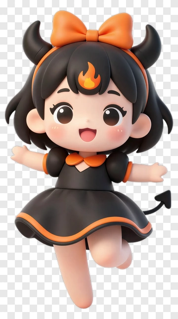 Cartoon Devil Girl Character PNG