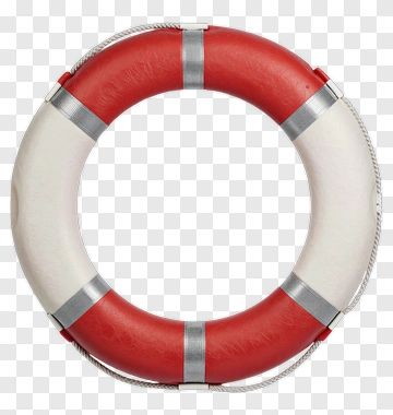 Lifebuoy With Red And White Design PNG