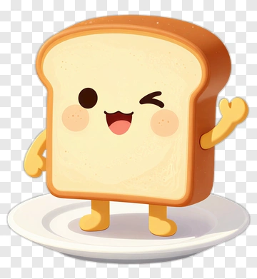 Cartoon Toast Waving On A Plate PNG