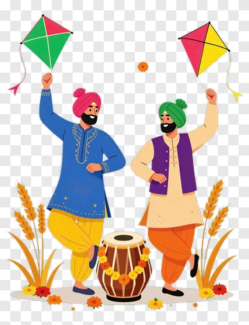 Two Men Celebrating With Kites And A Drum PNG