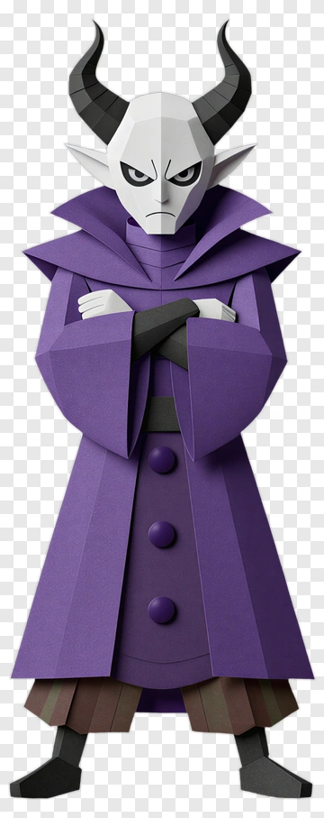 3D Villain Character In Purple Robe PNG