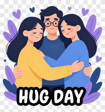 Hug Day Celebration With Friends PNG