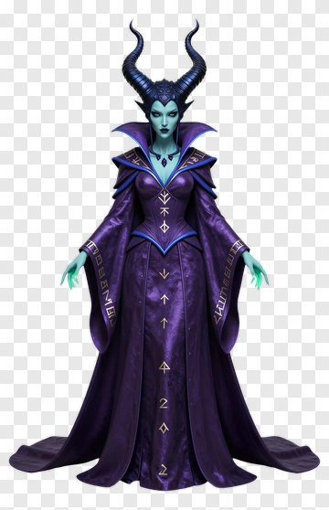Evil Sorceress In Purple Robe PNG