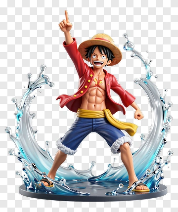 3D Character Standing In Water Splash PNG