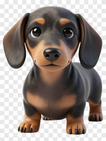 3D Dachshund Puppy PNG