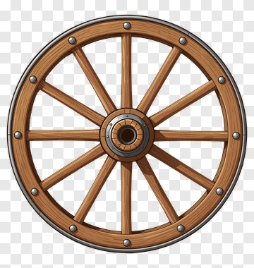 Wooden Wagon Wheel PNG