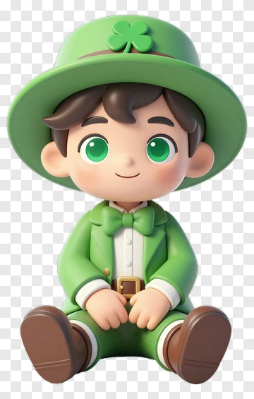 Cartoon Leprechaun Sitting PNG