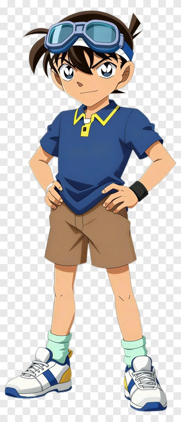 Anime Boy In Blue Outfit With Goggles PNG