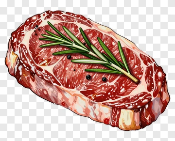 Raw Ribeye Steak With Rosemary PNG