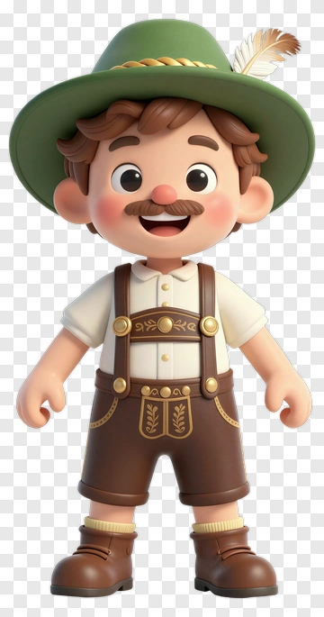 3D Boy In Traditional Bavarian Outfit PNG