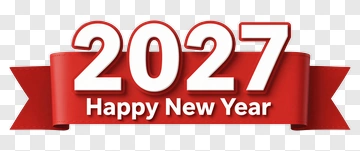 2027 Happy New Year Banner PNG